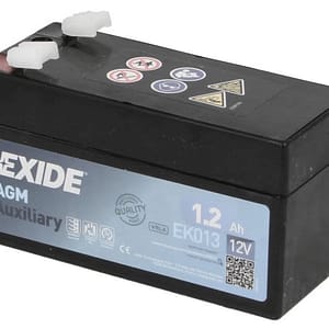 Acumulator auxiliar EXIDE AGM 12V 1Ah – polaritate dreapta, Faston 4,7 mm