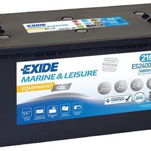 Baterie pentru rulote și ambarcațiuni EXIDE EQUIPMENT GEL MARINE/RV 12V 210Ah 1030A – 518x274x240 mm