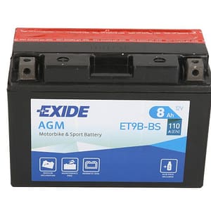 Baterie moto EXIDE YT9B-BS 12V 8Ah 110A AGM – 150×70×105 mm