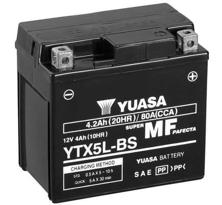Baterie moto YUASA YTX5L-BS 12V 4Ah 80A AGM – 115×72×107 mm - imagine 4