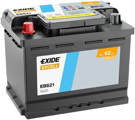 Acumulator auto EXIDE Excell 12V 62Ah 540A – polaritate stânga