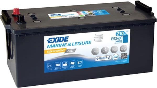 Baterie pentru rulote și ambarcațiuni EXIDE EQUIPMENT GEL MARINE/RV 12V 210Ah 1030A – 518x274x240 mm