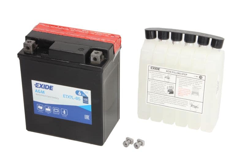 Baterie moto EXIDE YTX7L-BS 12V 6Ah 100A AGM – 113×70×130 mm - imagine 2