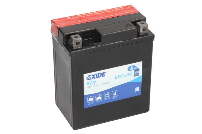 Baterie moto EXIDE YTX7L-BS 12V 6Ah 100A AGM – 113×70×130 mm - imagine 3