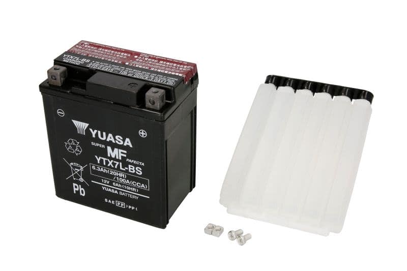 Baterie moto YUASA YTX7L-BS 12V 6Ah 100A AGM – 115×72×132 mm - imagine 3
