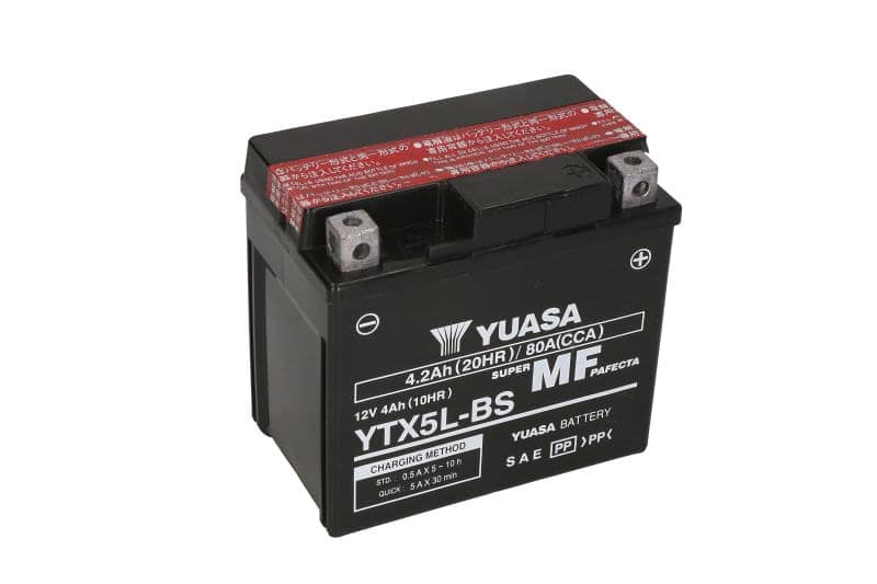 Baterie moto YUASA YTX5L-BS 12V 4Ah 80A AGM – 115×72×107 mm - imagine 2