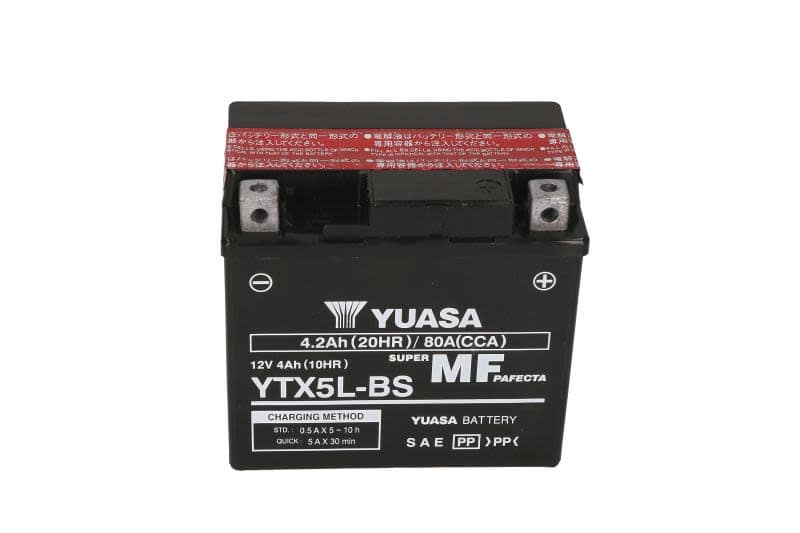 Baterie moto YUASA YTX5L-BS 12V 4Ah 80A AGM – 115×72×107 mm - imagine 3